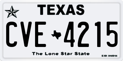 TX license plate CVE4215