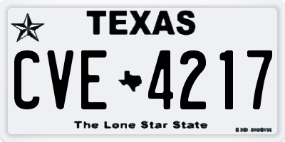 TX license plate CVE4217