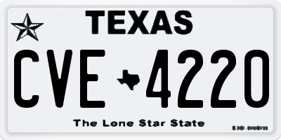 TX license plate CVE4220