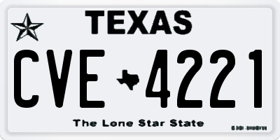 TX license plate CVE4221