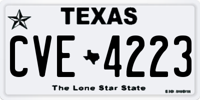 TX license plate CVE4223