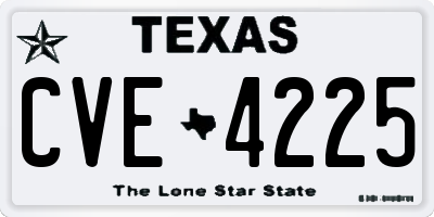 TX license plate CVE4225