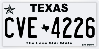TX license plate CVE4226