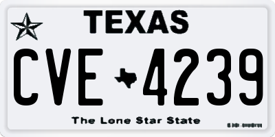 TX license plate CVE4239