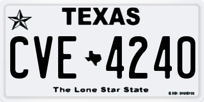 TX license plate CVE4240