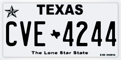 TX license plate CVE4244