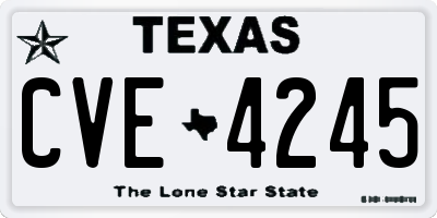 TX license plate CVE4245