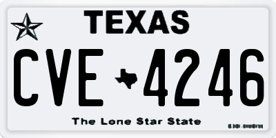 TX license plate CVE4246