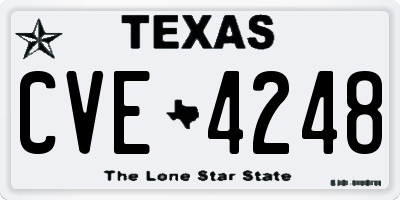 TX license plate CVE4248