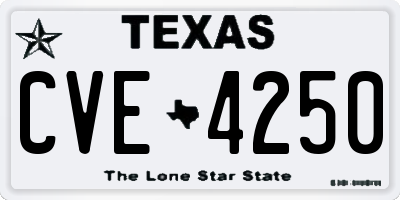 TX license plate CVE4250