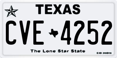 TX license plate CVE4252