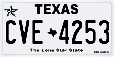 TX license plate CVE4253