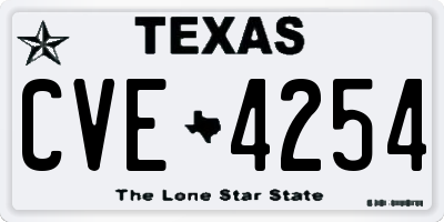 TX license plate CVE4254