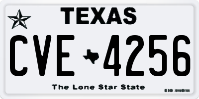 TX license plate CVE4256
