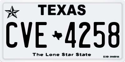 TX license plate CVE4258