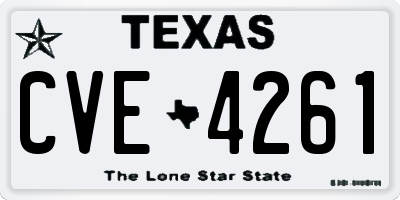 TX license plate CVE4261