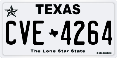 TX license plate CVE4264
