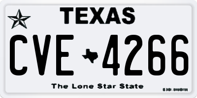 TX license plate CVE4266