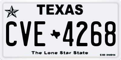 TX license plate CVE4268