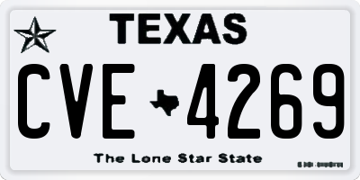 TX license plate CVE4269