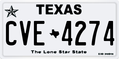 TX license plate CVE4274