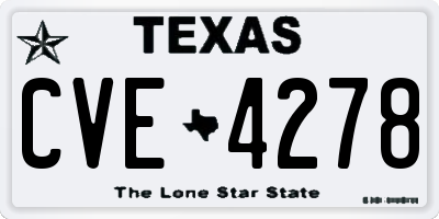 TX license plate CVE4278