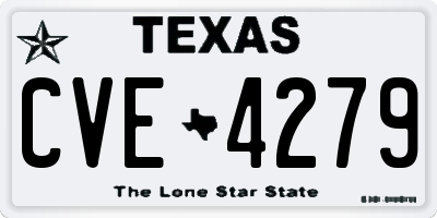 TX license plate CVE4279