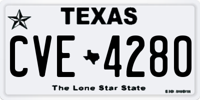 TX license plate CVE4280