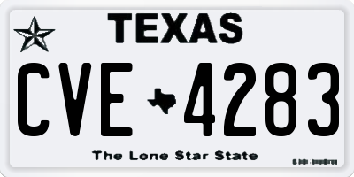TX license plate CVE4283