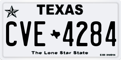 TX license plate CVE4284