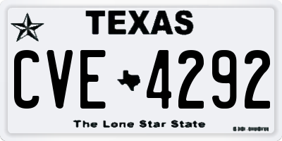 TX license plate CVE4292