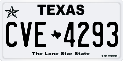 TX license plate CVE4293