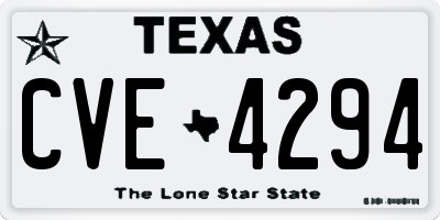TX license plate CVE4294