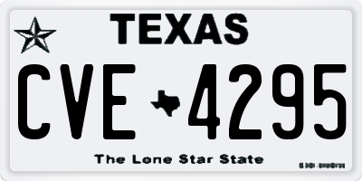 TX license plate CVE4295