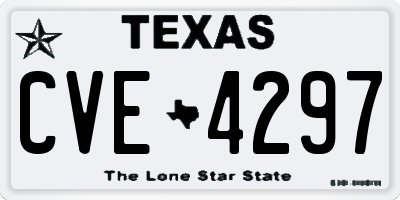 TX license plate CVE4297