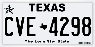 TX license plate CVE4298
