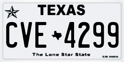 TX license plate CVE4299