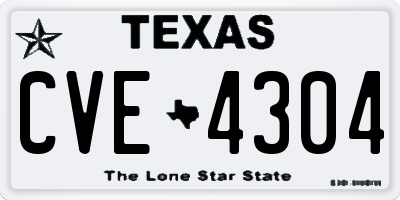 TX license plate CVE4304