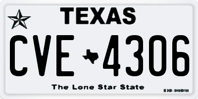 TX license plate CVE4306