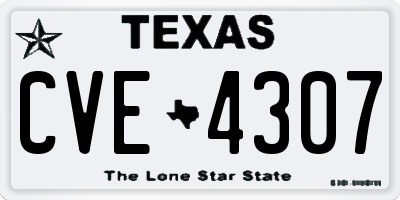 TX license plate CVE4307