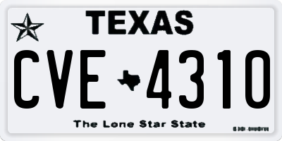 TX license plate CVE4310