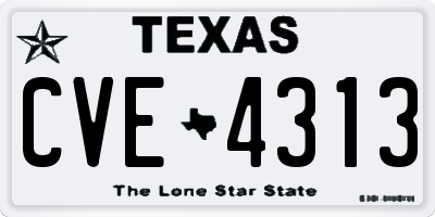 TX license plate CVE4313