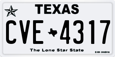 TX license plate CVE4317
