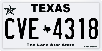 TX license plate CVE4318