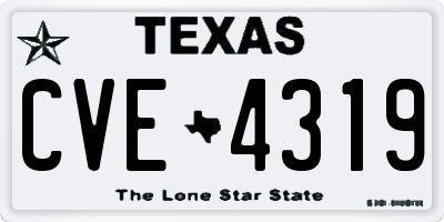 TX license plate CVE4319