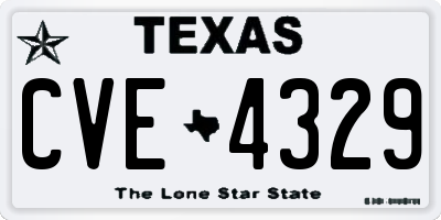 TX license plate CVE4329