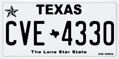 TX license plate CVE4330