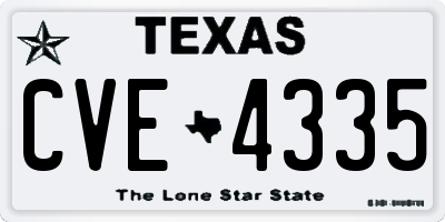 TX license plate CVE4335