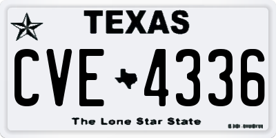TX license plate CVE4336