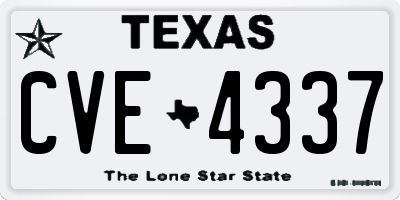 TX license plate CVE4337